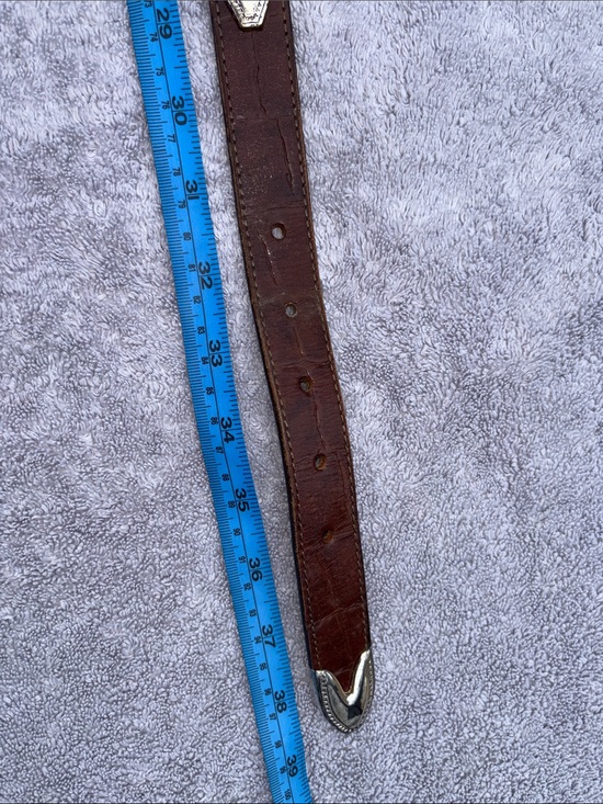 Brighton Brown Leather Belt with Silver Buckle